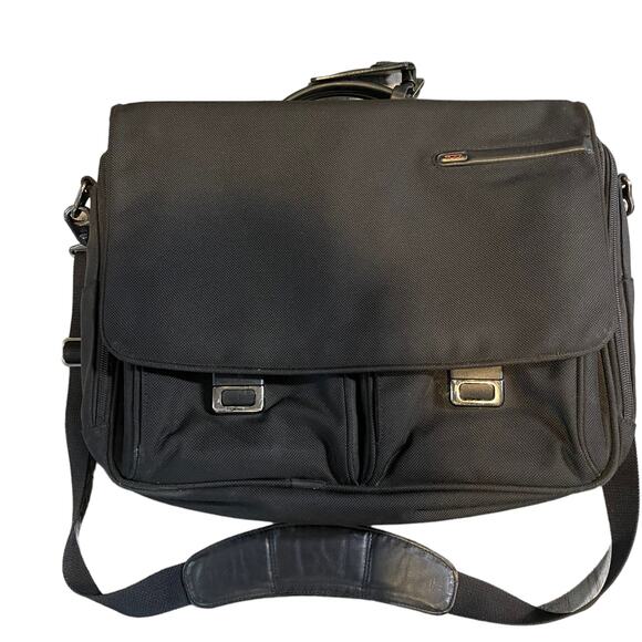 TUMI Leather Trimmed Canvas BriefcaseDescription Tumi Briefcase Blank